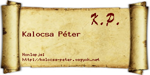 Kalocsa Péter névjegykártya