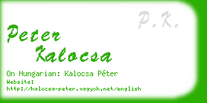 peter kalocsa business card